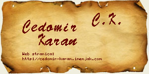 Čedomir Karan vizit kartica